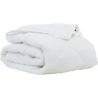 vidaXL : Couverture de lit, 200 x 140 x 4 cm, sans polyester, blanche, respirante