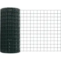 vidaXL Clôture européenne avec poteaux, 10 x 0,8 m, acier revêtu de PVC, couleur verte