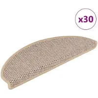 vidaXL Tapis d'escalier autocollants 30 pcs 65x21x4 cm beige clair