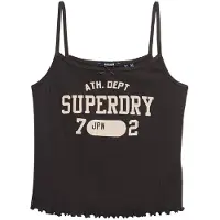 Superdry Ath Ess Graphic Pointele Sleeveless T-shirt Noir XL Femme