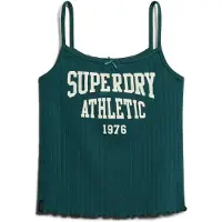 Superdry Femme Caraco en Pointelle à Motif Athletic Essentials Vert Taille: 42