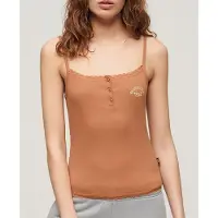 Superdry Femme Athletic Essentials Button Down Cami Top Marron Taille: 14-16