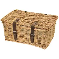 BRN Mini Natural Lid Basket Marron