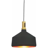 Artdelight Noir avec suspension en bois Cornet
