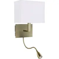 Searchlight Applique LED, laiton antique, bras flexible, intensité lumineuse variable