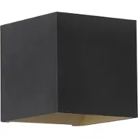 Lyora Applique murale carrée Sifor noir avec or