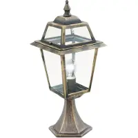 Searchlight New Orleans - Lampe de socle rustique 50cm noir-doré verre clair IP44