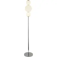 Searchlight SNOWBALL Lampadaire à 3 flammes, chromé avec GLASS SHADE opale