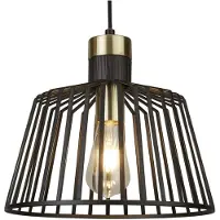 Searchlight Bird Cage Lampe à suspendre métal noir laiton 1 flamme Ø30 cm