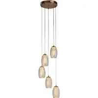 Searchlight Lampe suspendue 5 lumières Cyclone bronze