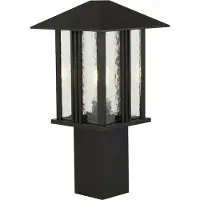Searchlight VENICE 1-flamme OUTDOOR POST (450MM HEIGHT) - noir avec WATER GLASS