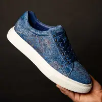 Lureaux Blue Paisley Panther Sneakers - - Chaussures élégantes et colorées avec ou sans motif - pour hommes