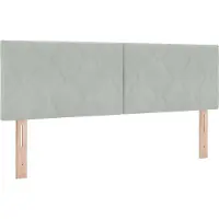 vidaXL Tête de lit LED , gris clair, 144 cm, velours