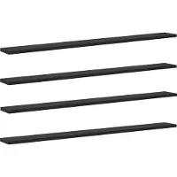 vidaXL Étagère à livres 4 pcs Noir 100 x 10 x 1.5 cm Bois d'ingénierie