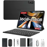 Blackview Tablette, MEGA2, 12", 12 Go RAM, 256 Go Flash, Stylet, Déverrouillage facial, Gris