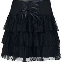 Gothicana by EMP Jupe courte Gothic de - Vailed in Darkness - S - XXL - pour Femme - noir - Taille XXL