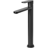 Beliani Robinet de lavabo noir en laiton 30 cm surface mate mitigeur accessoires style moderne salle de bains