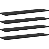 vidaXL Étagère à livres 4 pcs Noir 80 x 20 x 1.5 cm Bois d'ingénierie