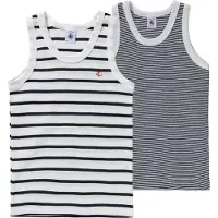 Petit Bateau Maillot de corps bleu nuit / blanc