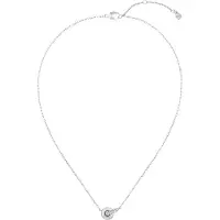 BOSS Collier argenté à anneaux entrelacés et strass pavés