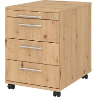Hammerbacher Caisson roulant 58cm, 3 tiroirs, serrure RE Asteich (42.80 x 58 x 59 cm)