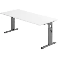 Hjh OFFICE PRO Bureau pied C 180x80cm blanc/graphite