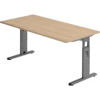Hjh OFFICE PRO Bureau C-Fuss 160x80cm chêne/graphite