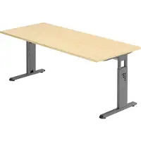 Hjh OFFICE PRO Bureau pied C 180x80cm érable/graphite
