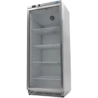 Maxima - Réfrigérateur Gastro - 600 l - Acier inoxydable - avec porte vitrée