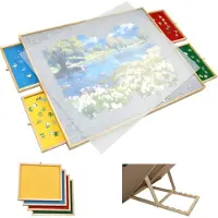 FlinQ Plateau de puzzle réglable avec système de tri - Plateau de puzzle avec protection - 4 tiroirs pour 1500 pièces - Tapis de puzzle en bois - Table de puzzle - Porta-puzzle - 89x68.7x4 cm