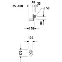 Duravit Siphon aspirant pour évacuation horizontale des urinoirs, encastré, 0051120000
