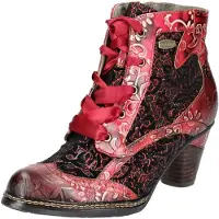 LAURA VITA Bottines à lacets mélange de couleurs / rose