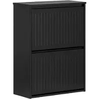 SoBuy FSR165-K-SCH Armoire à chaussures avec 2 volets, étagère à chaussures, armoire de couloir, armoire de rangement