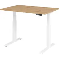 Hammerbacher Bureau réglable en hauteur XDKB | 2-moteurs | 120 - 180 cm | électrique, Dimension plateau:120 x 80 cm, Couleur plateau:Chêne cendré, Couleur piétement:Blanc