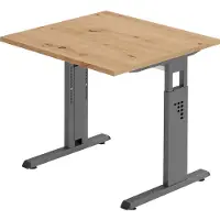 Hammerbacher Bureau C-Fuss 80x80cm chêne cendré/graphite