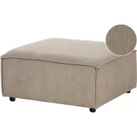Beliani Ottoman Ardal Taupe Velours Côtelé