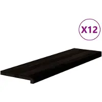 vidaXL Marches d'escalier 12 pcs marron foncé 90x25x2 cm chêne massif
