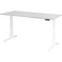 Hjh OFFICE PRO Bureau réglable en hauteur XDKB | 2 moteurs | 120 - 180 cm | électrique, Dimension plateau:180 x 80 cm, Couleur plateau:Gris, Couleur piétement:Blanc