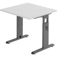 Hjh OFFICE PRO Schreibtisch C-Fuss 80x80cm Grau/Graphit