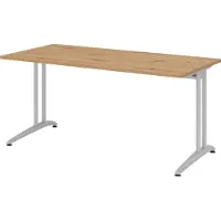 Hammerbacher Bureau C-Pied 160x80cm chêne cendré (160 x 80 x 72 cm)