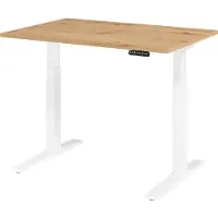 Hammerbacher Bureau assis/debout el.120x80cm chêne cendré/W