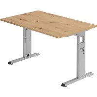 Hammerbacher Bureau C-Fuss 120x80cm chêne cendré/argenté