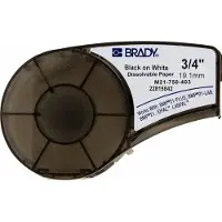 Brady M21-750-403 ruban papier noir sur blanc 19,1 mm x 6,40 m (d'origine)