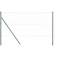 vidaXL Poteau de clôture. 52 pcs Vert 3.2 x 3.2 x 190 cm Acier