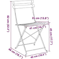 vidaXL Chaise de jardin pliante, lot de 2, blanche, 42 x 46 x 82 cm, métal