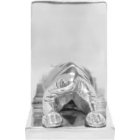 vidaXL Serre-livres 2 pcs Argent 12x15x18 cm Aluminium Chien