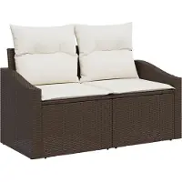 vidaXL Canapé de jardin avec coussins 123 x 62 x 69 cm en polyrotin