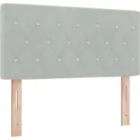 vidaXL Tête de lit LED avec rampes d'éclairage LED gris clair 90 cm velours