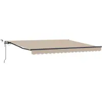vidaXL , store enroulable beige, 400 x 350 cm, polyester