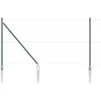vidaXL Poteaux de clôture 13 pcs Vert Ø32mm 160 cm Acier galvanisé